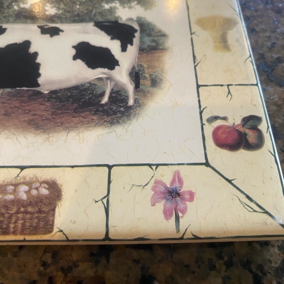 Trivet Vintage Farm Country Animal Fruit 6” - Picture 5 of 10